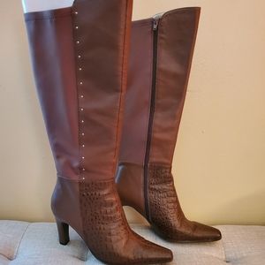 Bellini Brown Leather/Fabric Boots
